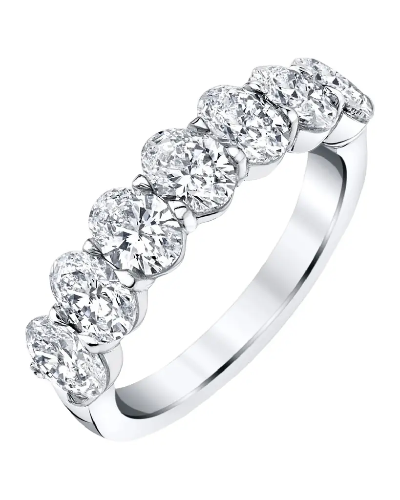 Neiman Marcus Diamonds 18K White Gold 7 Stone Band with Oval Cut Diamonds, 1.40ct