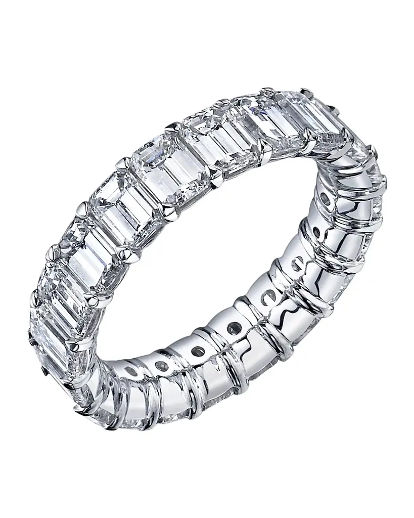 Neiman Marcus Diamonds Large Platinum Eternity Band with Emerald Cut Diamonds, 8.00ct