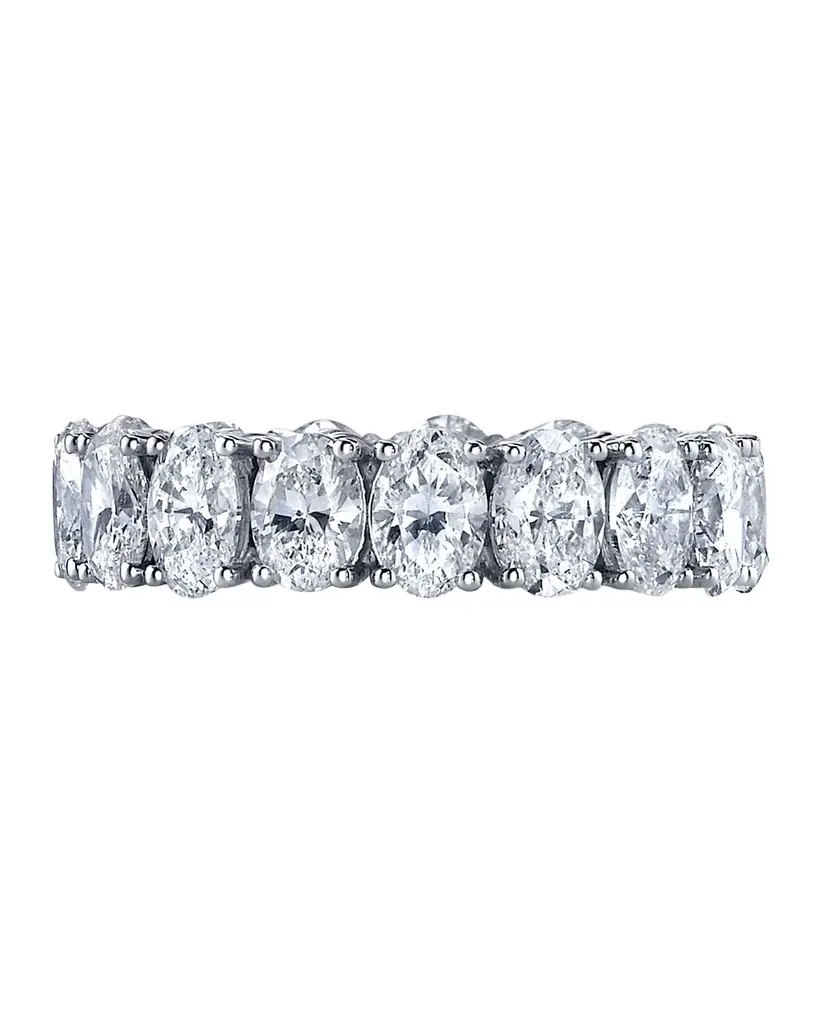Neiman Marcus Diamonds Platinum Oval-Cut Diamond Buttercup Eternity Band Ring, 4.55tcw