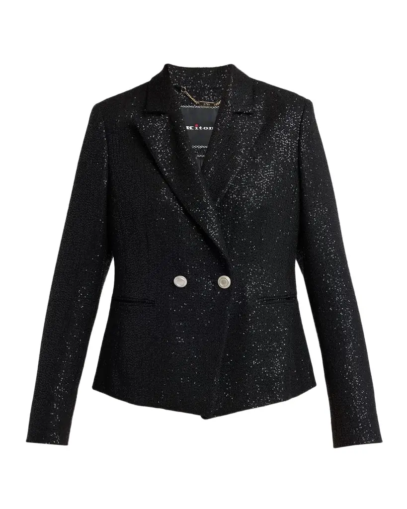 Kiton Paillette Double-Breasted Blazer Jacket