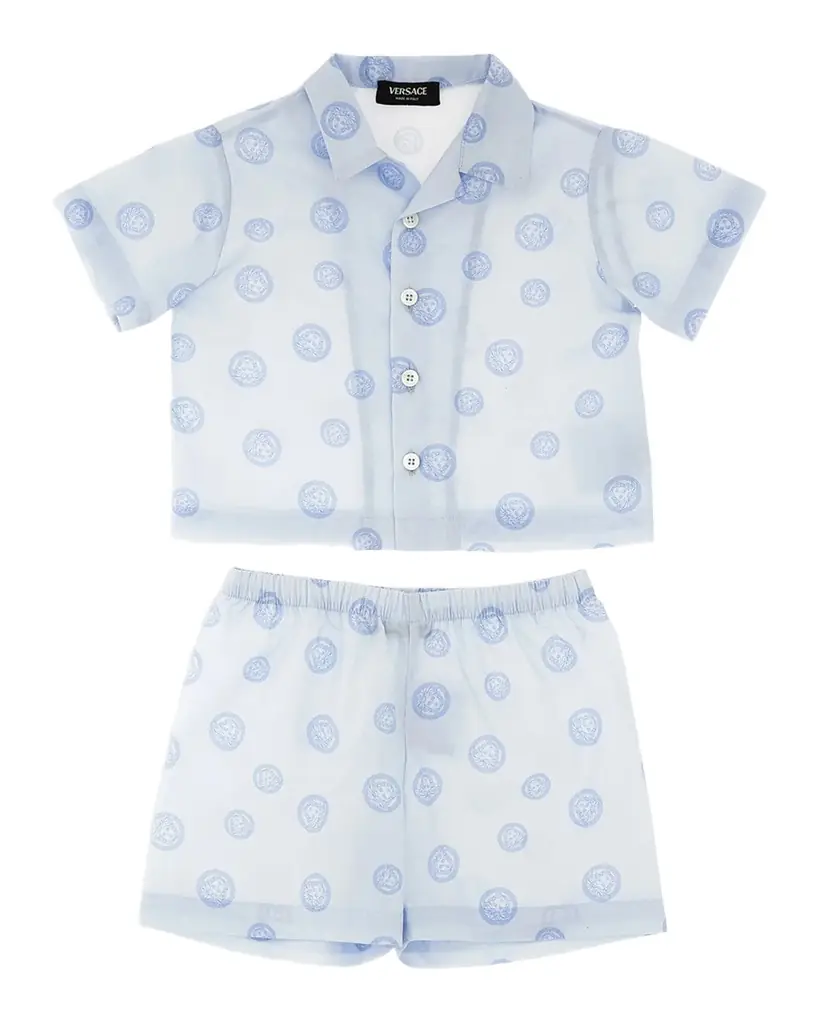 Versace Boy 's Medusa Cotton Shirt & Shorts Set, Size 3M-18M