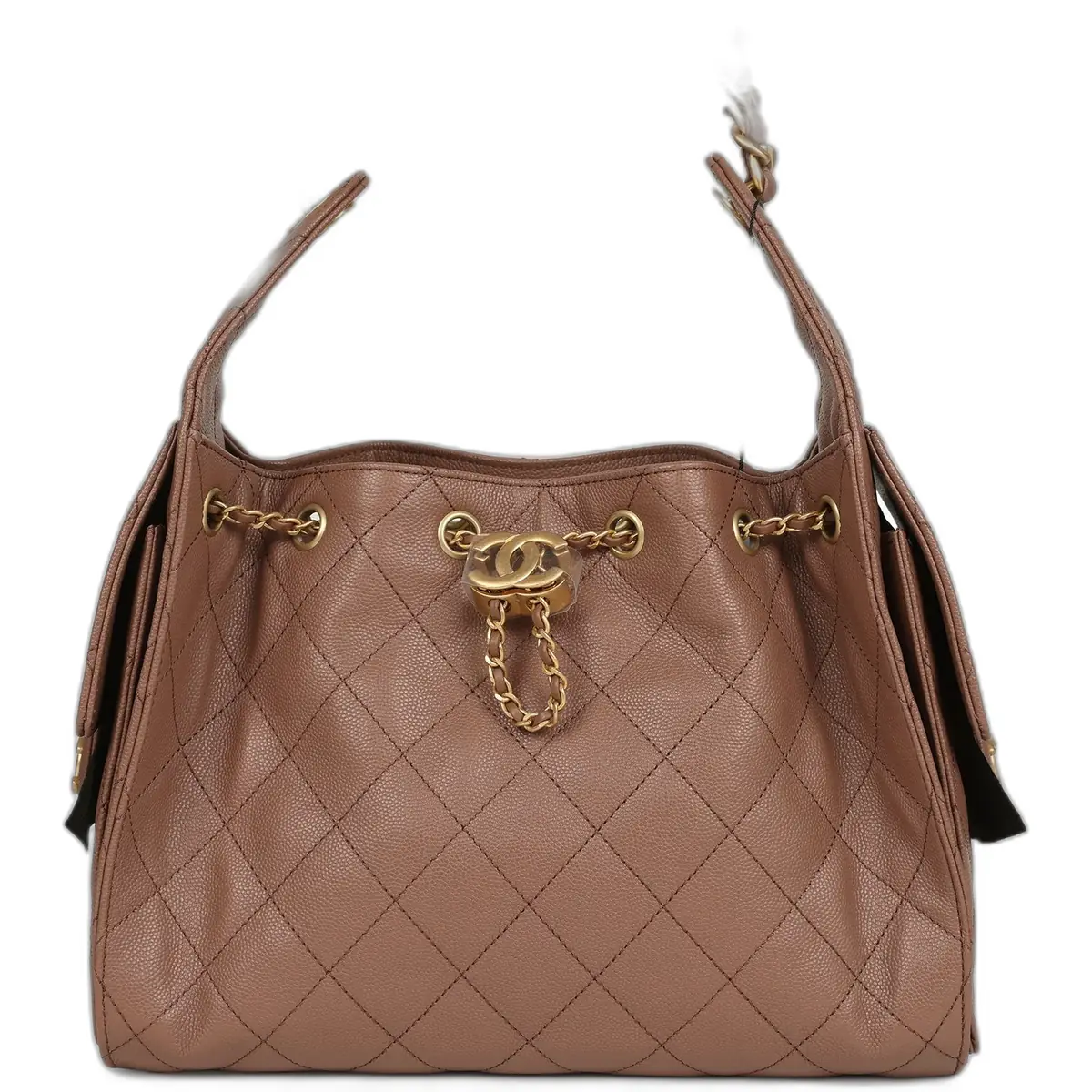 Chanel Chanel Small 25 Hobo Bag Brown Caviar Antique Gold Hardware