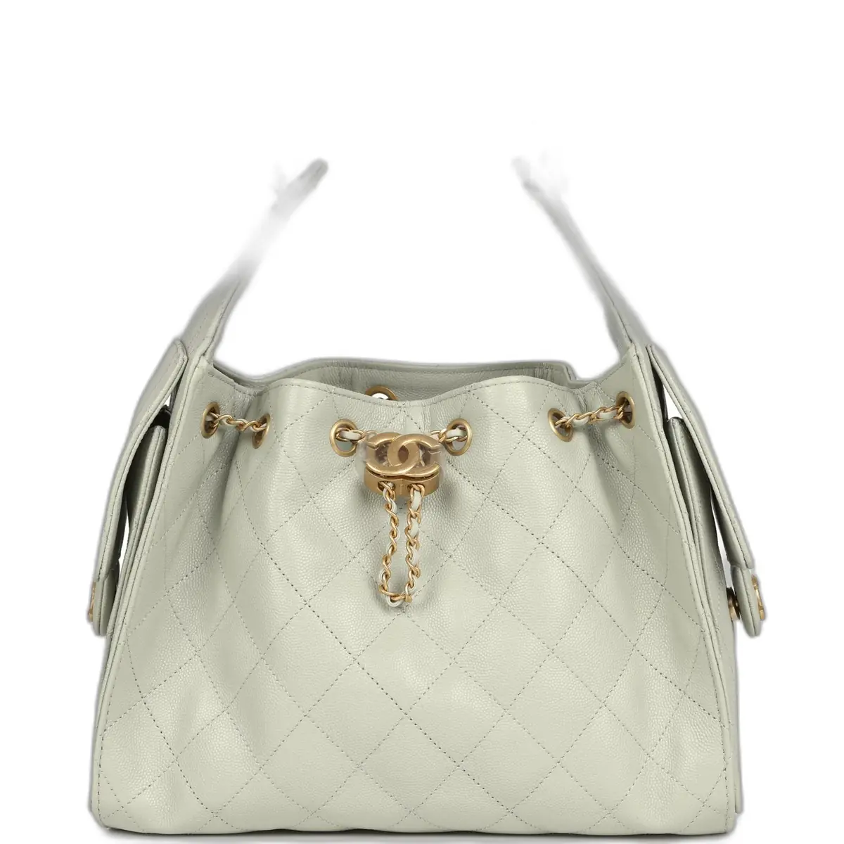 Chanel Chanel Small 25 Hobo Bag Light Green Caviar Antique Gold Hardware
