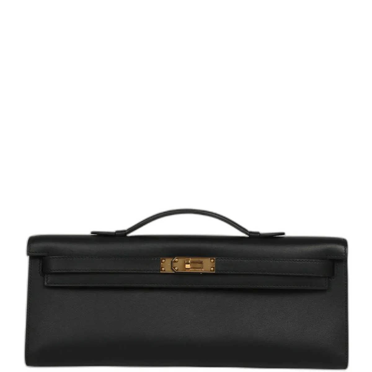 hermes Pre-owned Hermes Kelly Cut Black Swift Gold Hardware