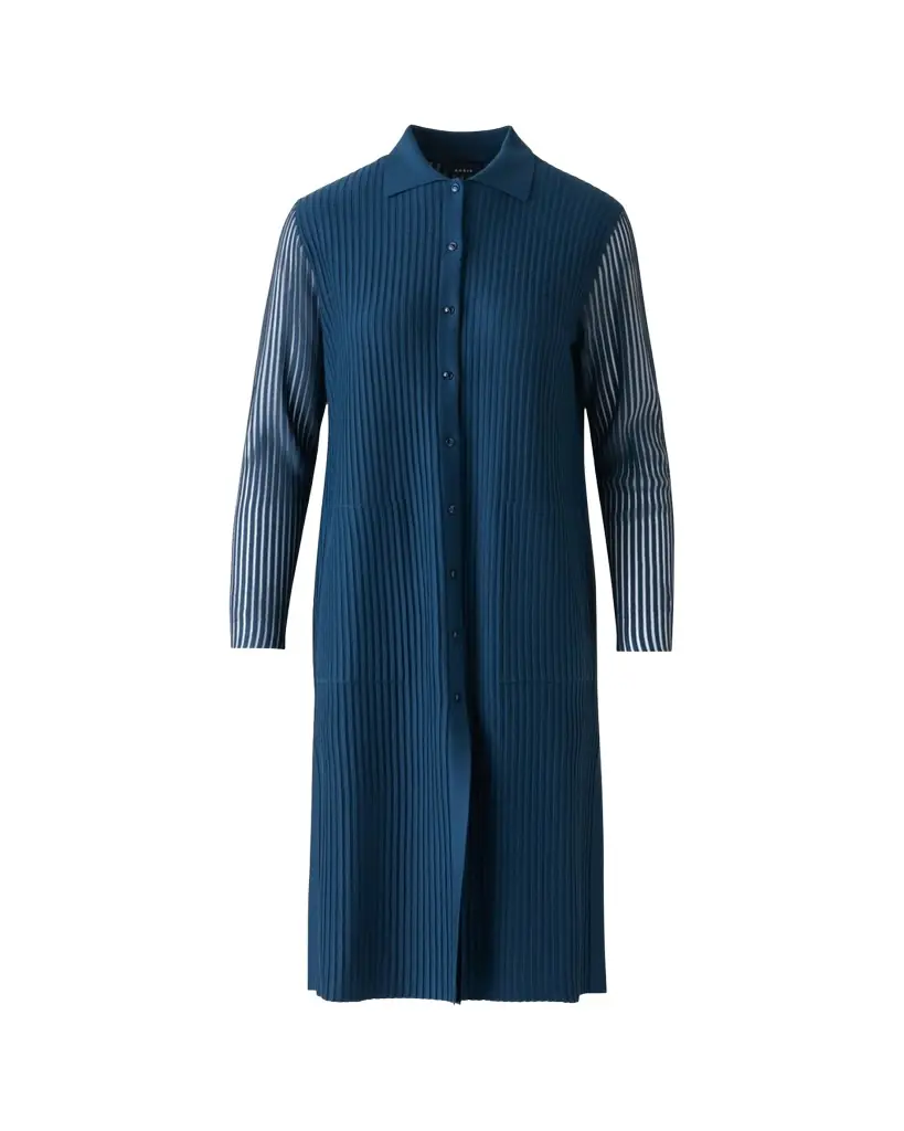 Akris Long Structured Line Knit Coat
