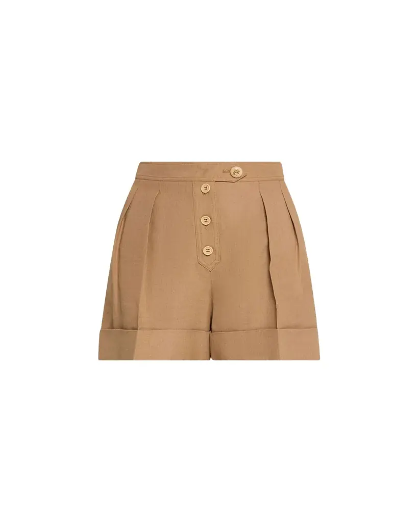 Valentino Garavani Pleated Linen Tailored Shorts