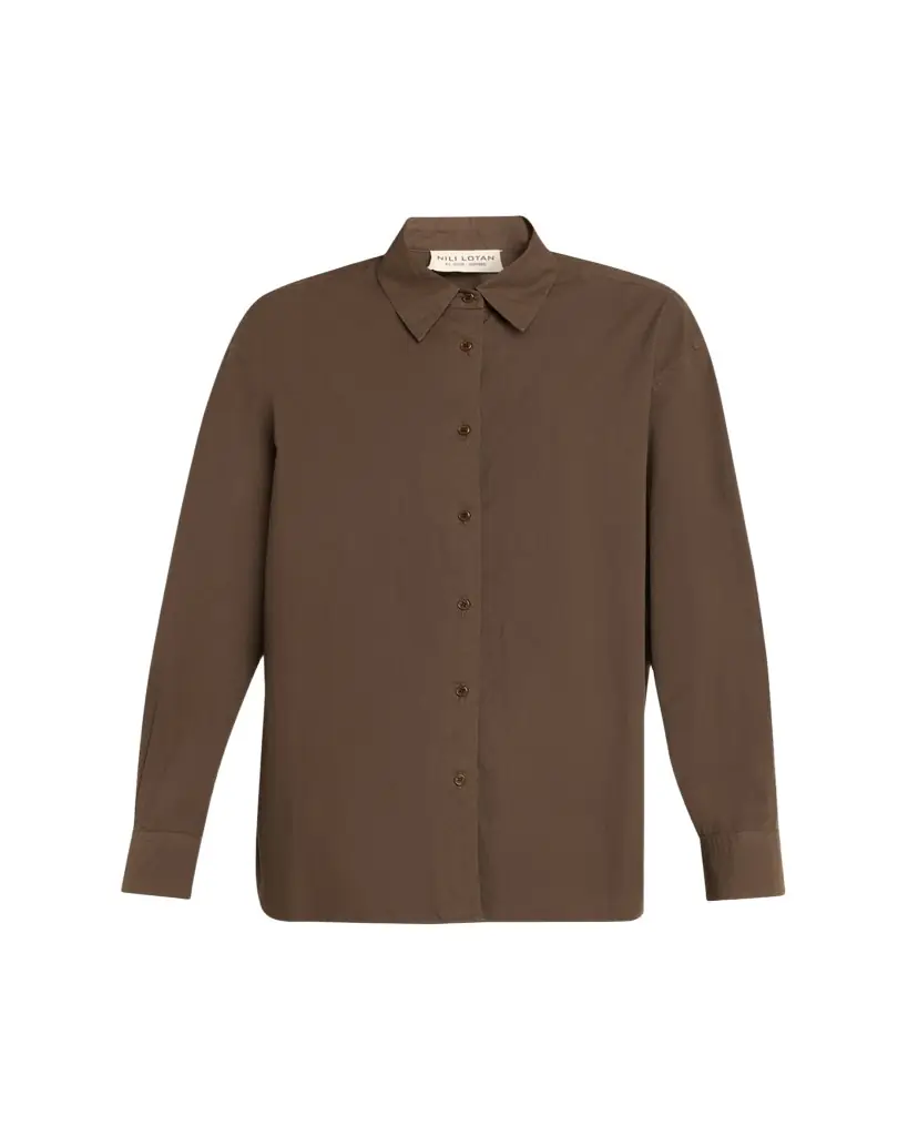 Nili Lotan Amante Cotton Oversized Button-Down Shirt