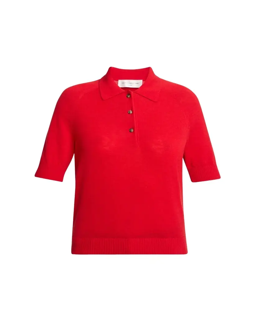 Victoria Beckham Short-Sleeve Wool Polo Shirt