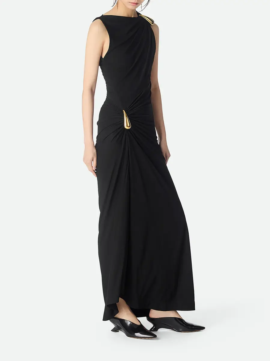 Bottega Veneta Jersey Maxi Dress with Drop Details