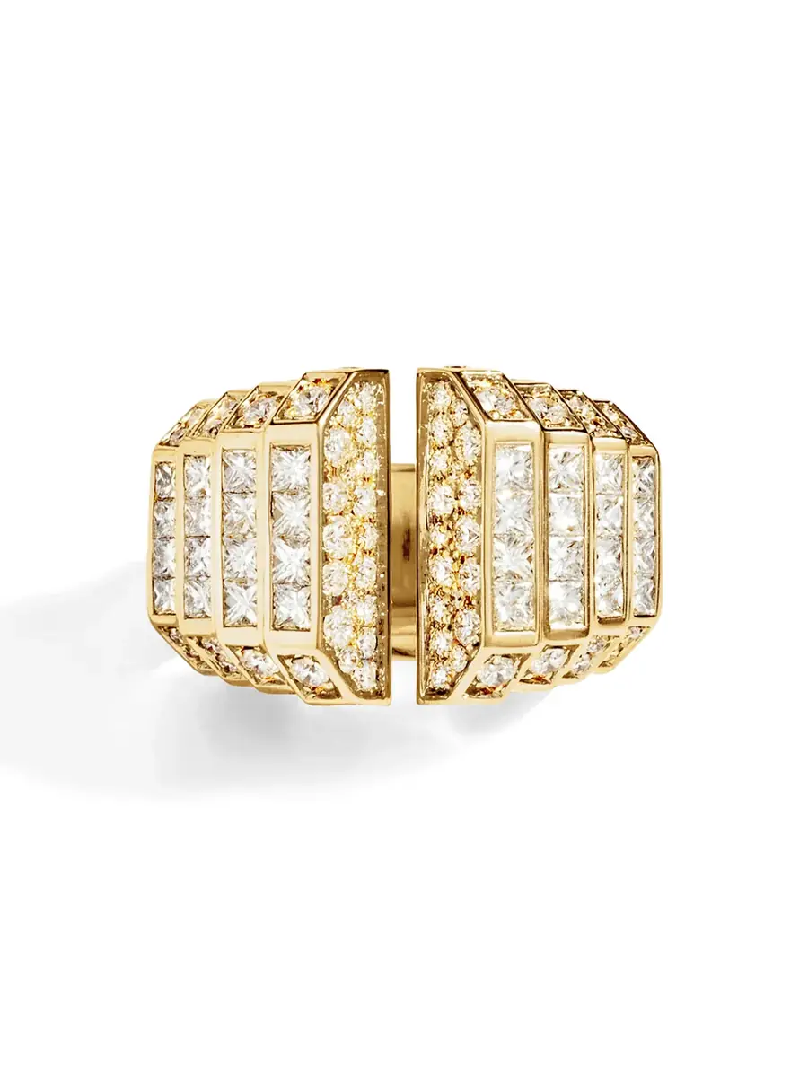 Statement Yellow Gold and Diamond Meaningful Ring