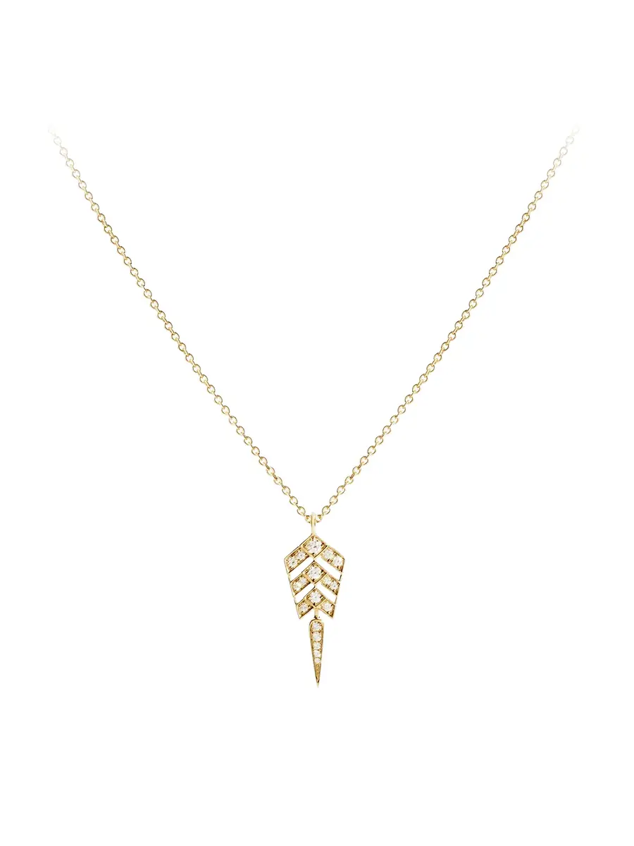Statement Yellow Gold and Diamond Stairway S Necklace