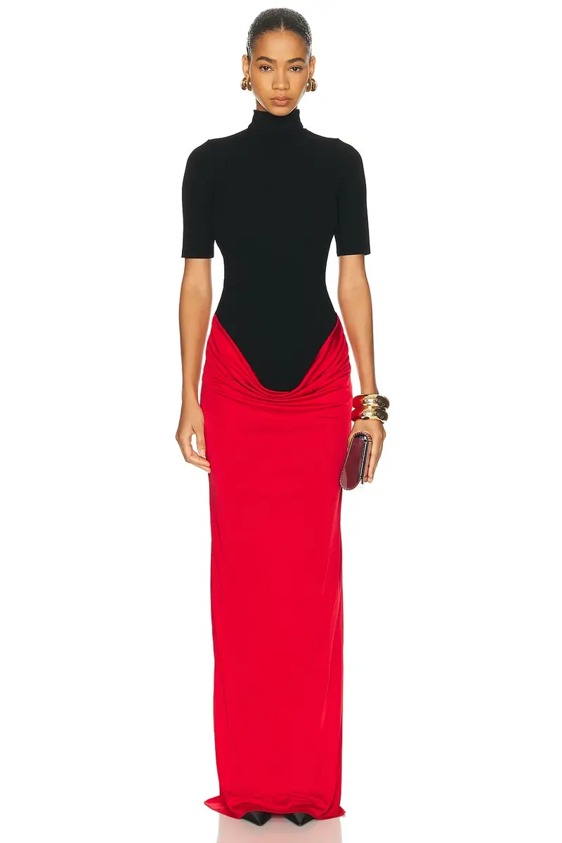 Burc Akyol Contrast Caryatid Dress