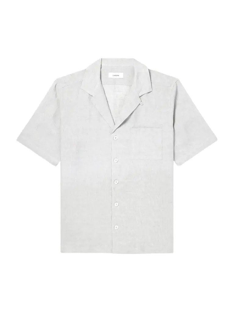 Lardini Convertible-Collar Linen Shirt - Men