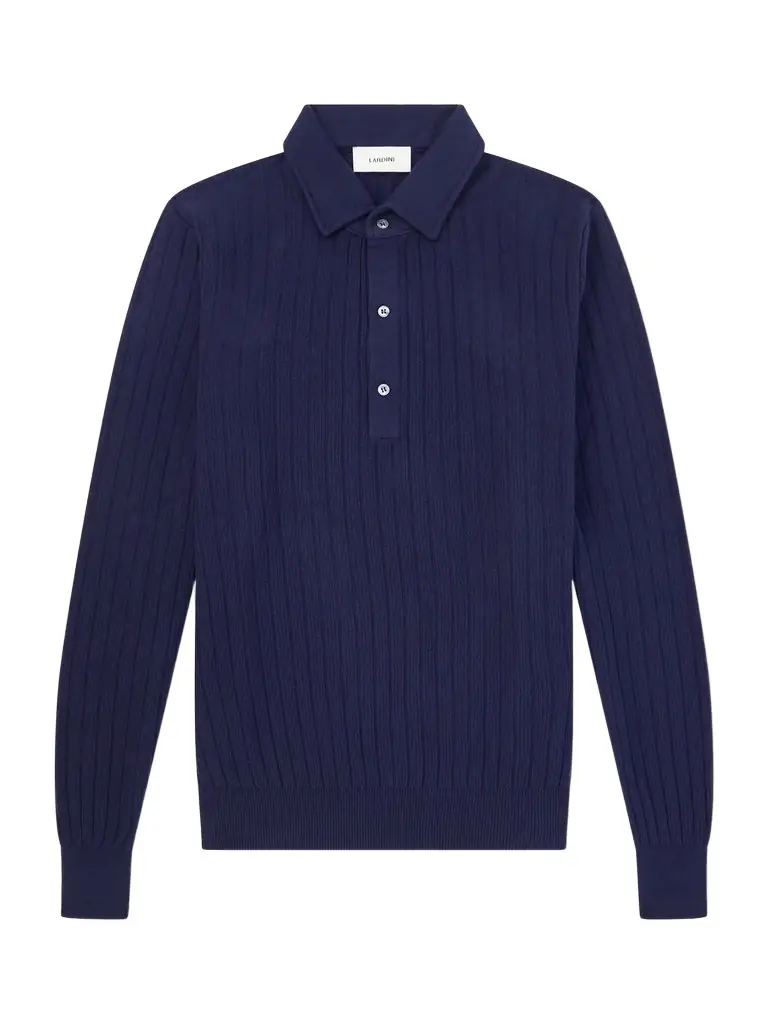 Lardini Ribbed Cotton Polo Shirt - Men