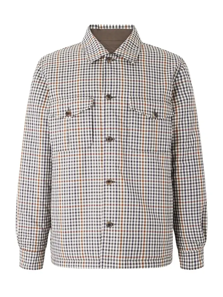 dunhill Reversible Padded Checked Wool Overshirt - Men