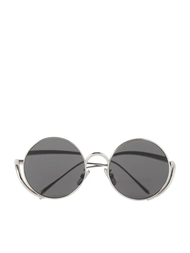 Loewe Round-frame Silver-tone Sunglasses