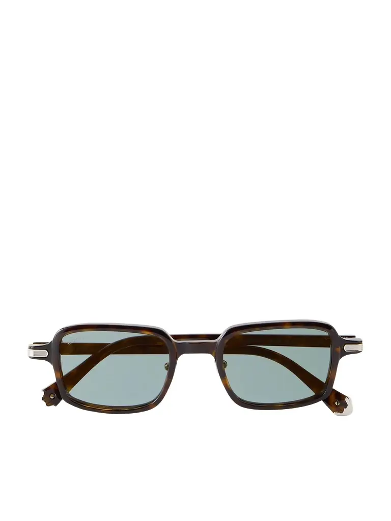 Cartier Eyewear Godron Square-Frame Tortoiseshell Acetate Sunglasses - Men
