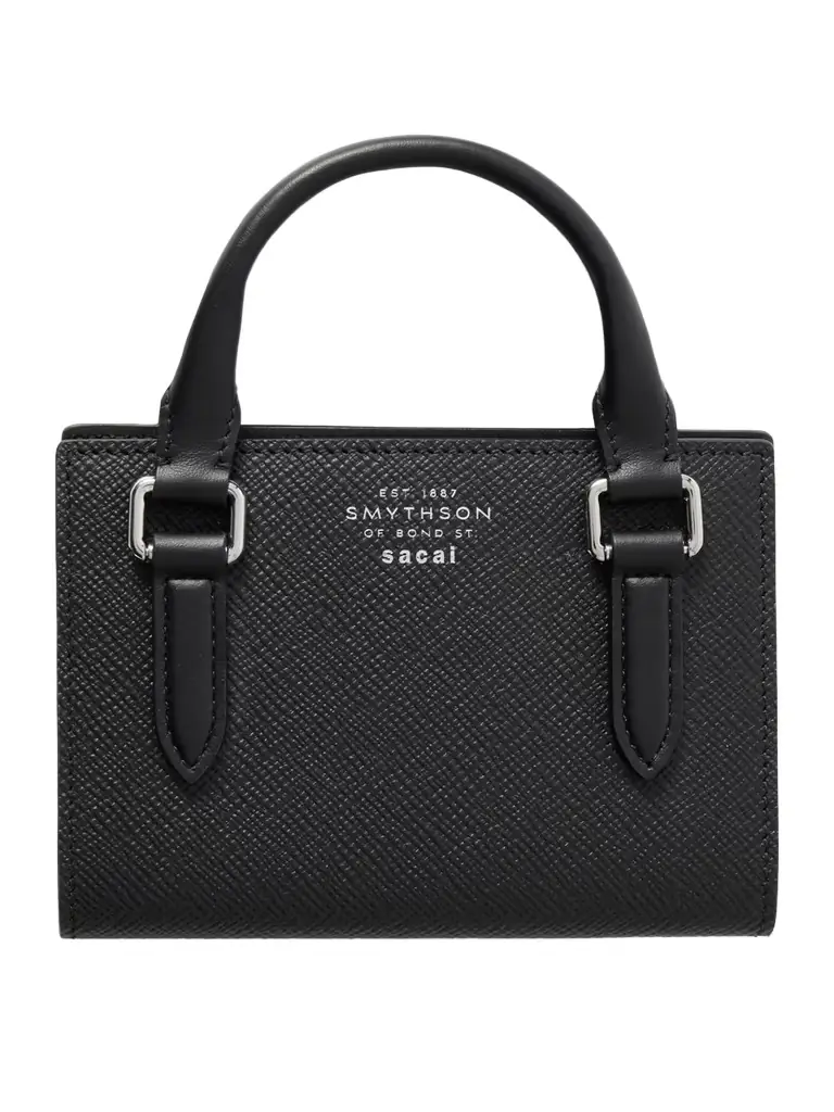 Smythson + Sacai Textured-leather Passport Holder
