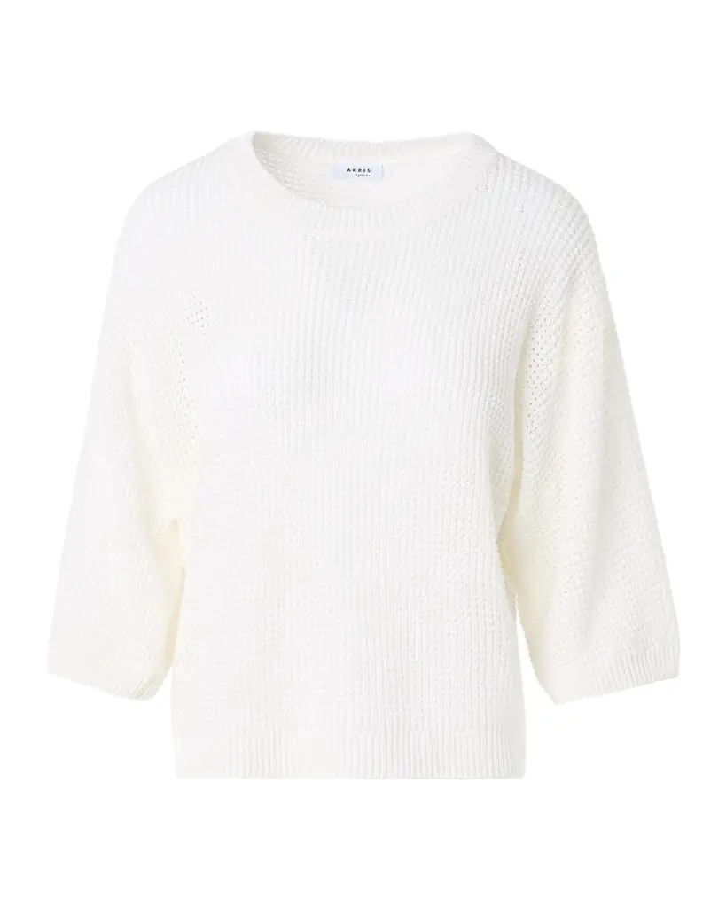 Akris punto Linen & Cotton Knit Crewneck Sweater