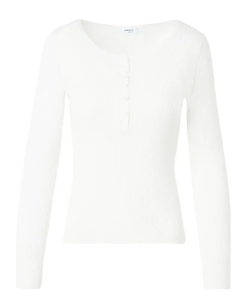 Akris punto Cotton Knit Henley Sweater