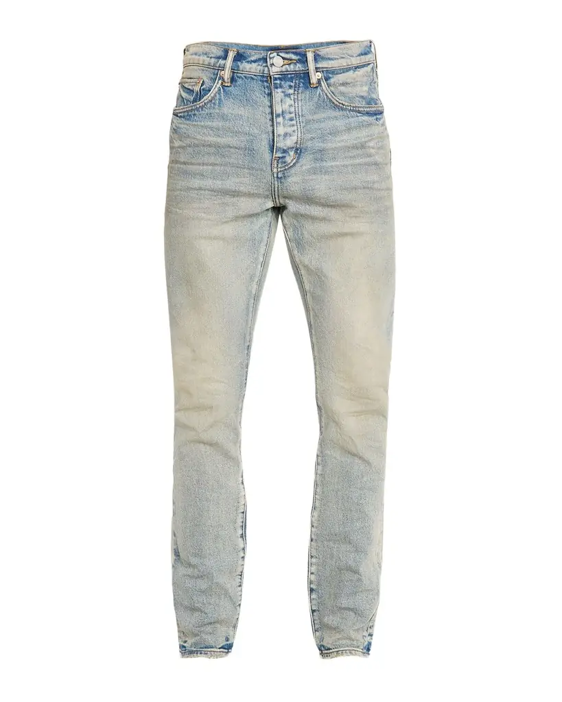PURPLE Men 's Glow Dirty Light Wash Jeans