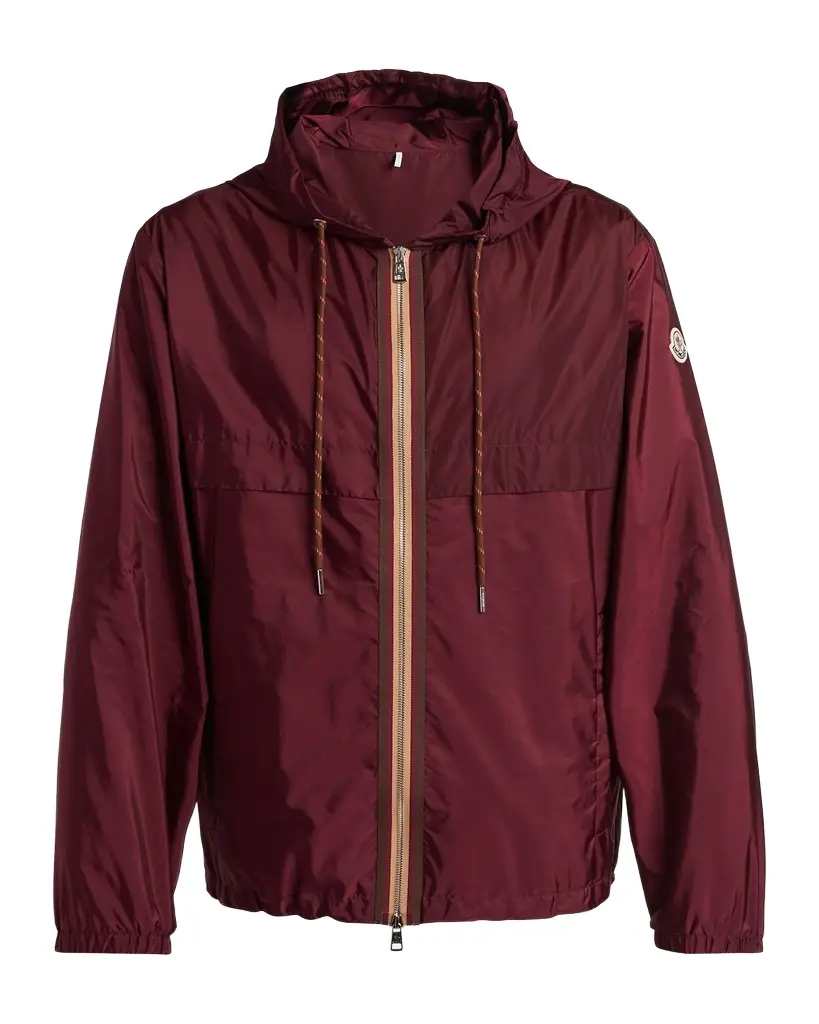 Moncler Men 's Nidge Grosgrain-Trim Nylon Hooded Full-Zip Jacket