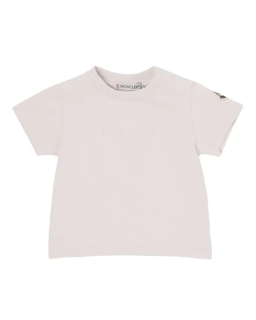 Moncler Girl 's Logo Embroidered Short-Sleeve Cotton T-Shirt, Size 6M-3