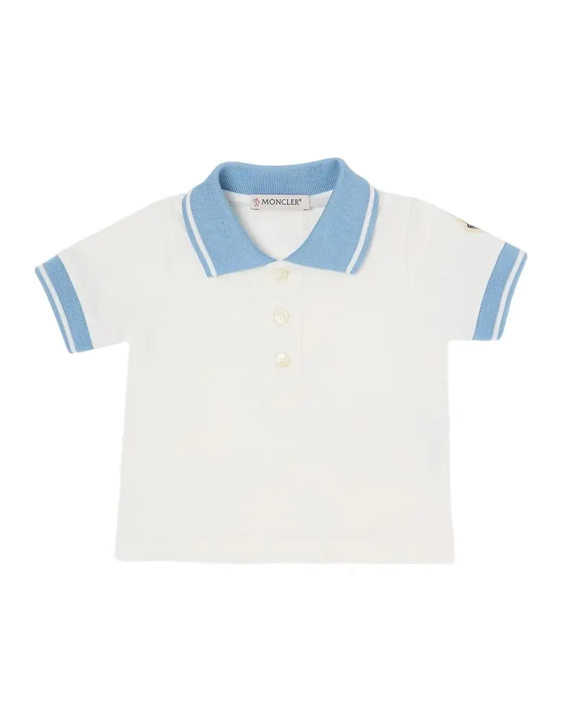 Moncler Boy 's Cotton Pique Short-Sleeve Polo Shirt, Size 3M-3