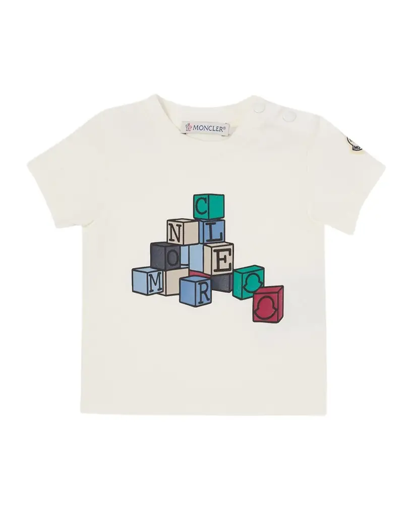 Moncler Boy 's Logo Motif Short-Sleeve Cotton T-Shirt, Size 3M-3