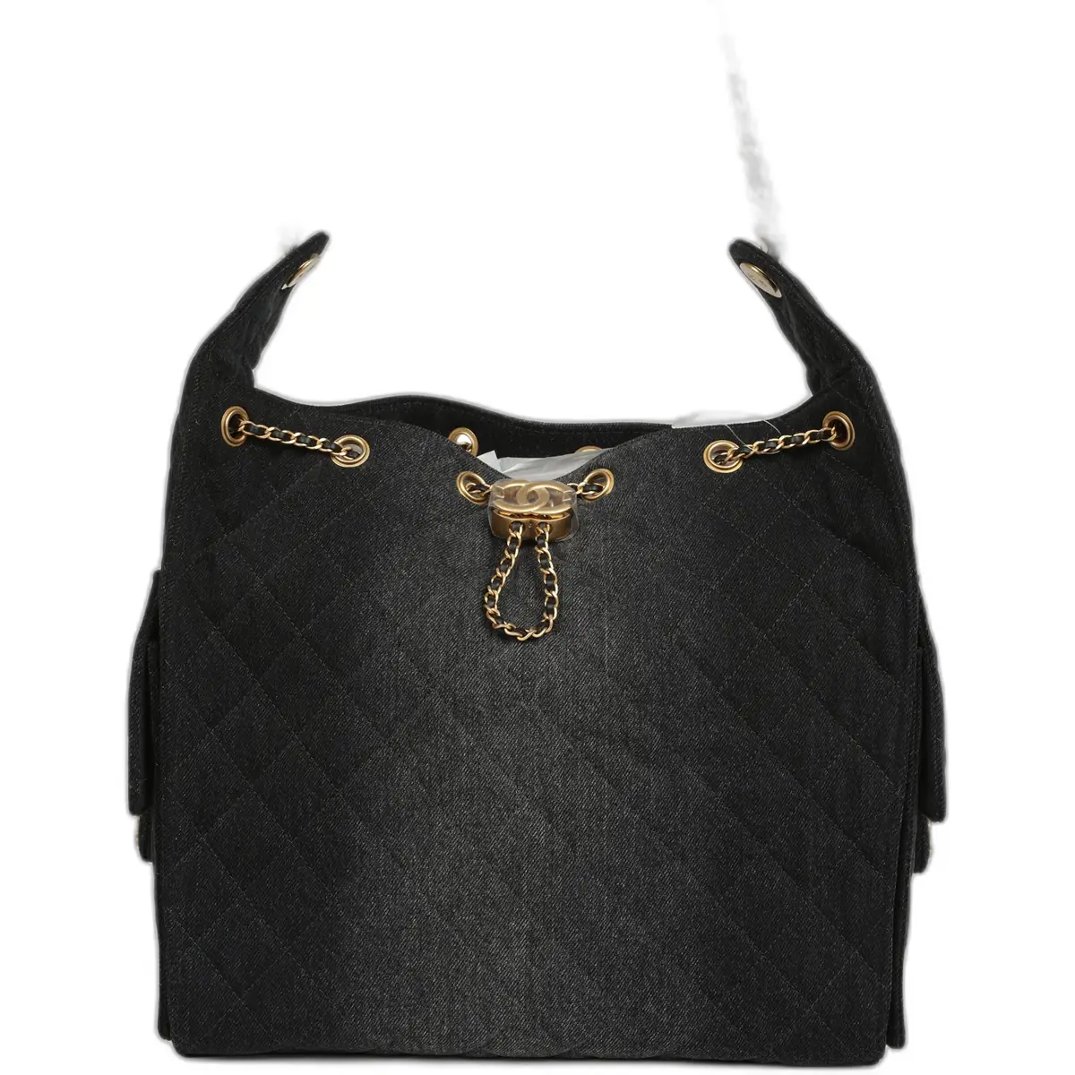 Chanel Chanel Medium 25 Hobo Bag Black Washed Denim Antique Gold Hardware