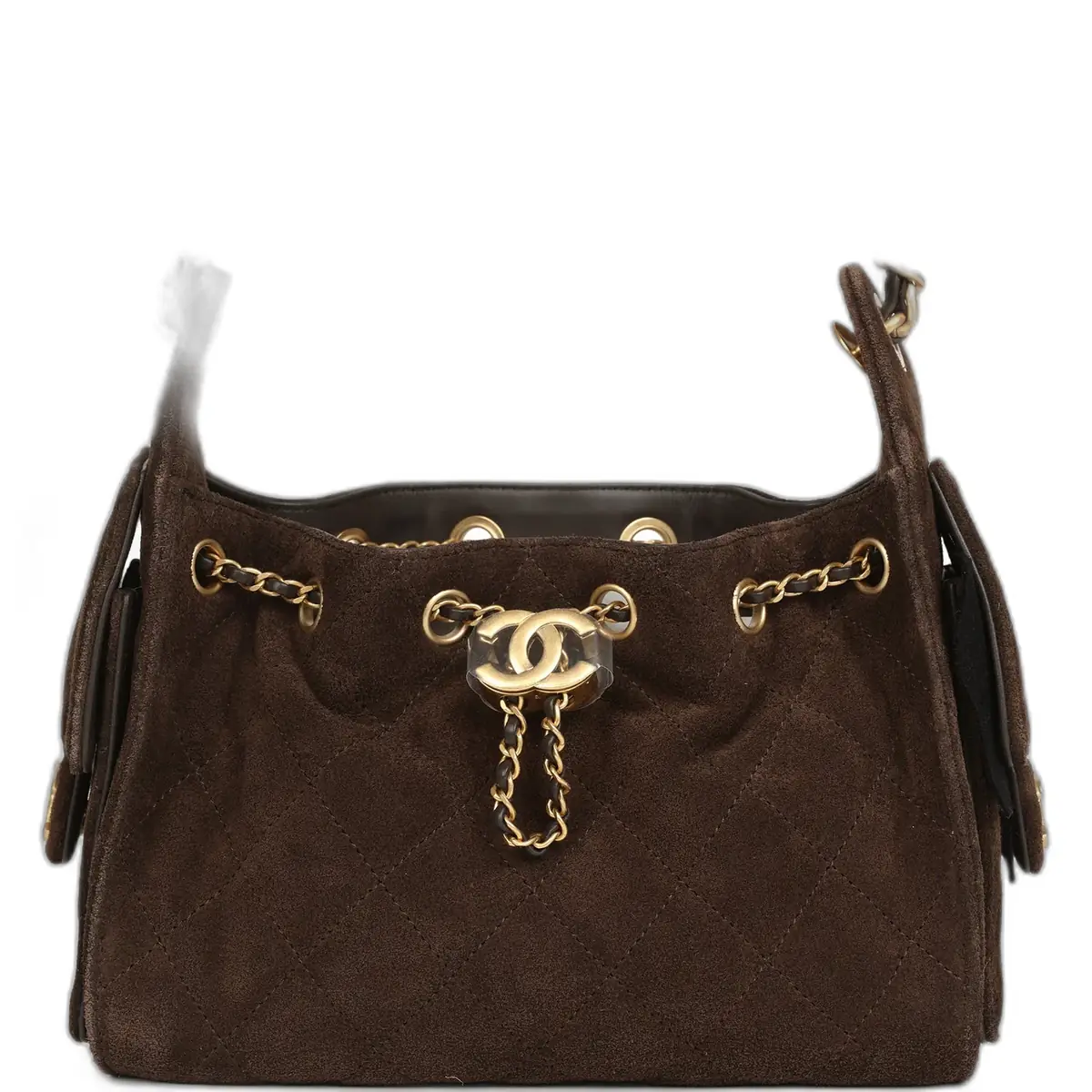 Chanel Chanel Mini 25 Hobo Bag Dark Brown Suede Antique Gold Hardware