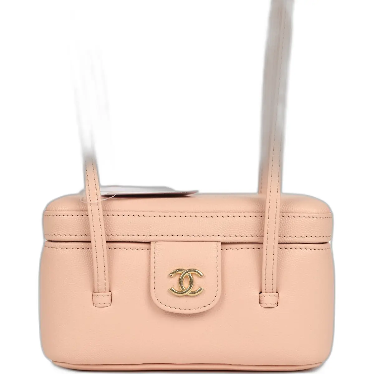 Chanel Chanel Preppy Coco Long Vanity with Straps Light Pink Shiny Caviar Brushed Gold Hardware
