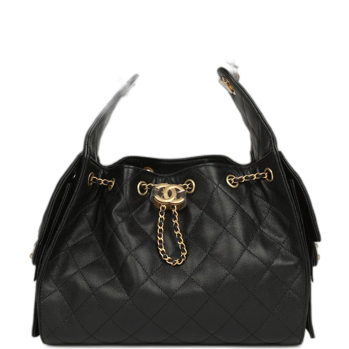 Chanel Chanel Small 25 Hobo Bag Black Caviar Antique Gold Hardware