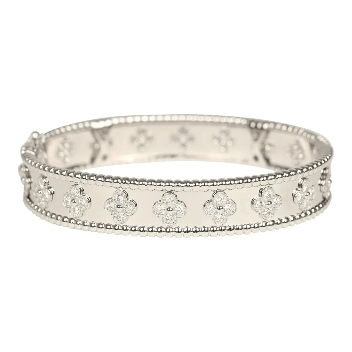 Van Cleef & Arpels Van Cleef & Arpels Small Perlee Diamond Bracelet 18K White Gold Hardware & Diamonds