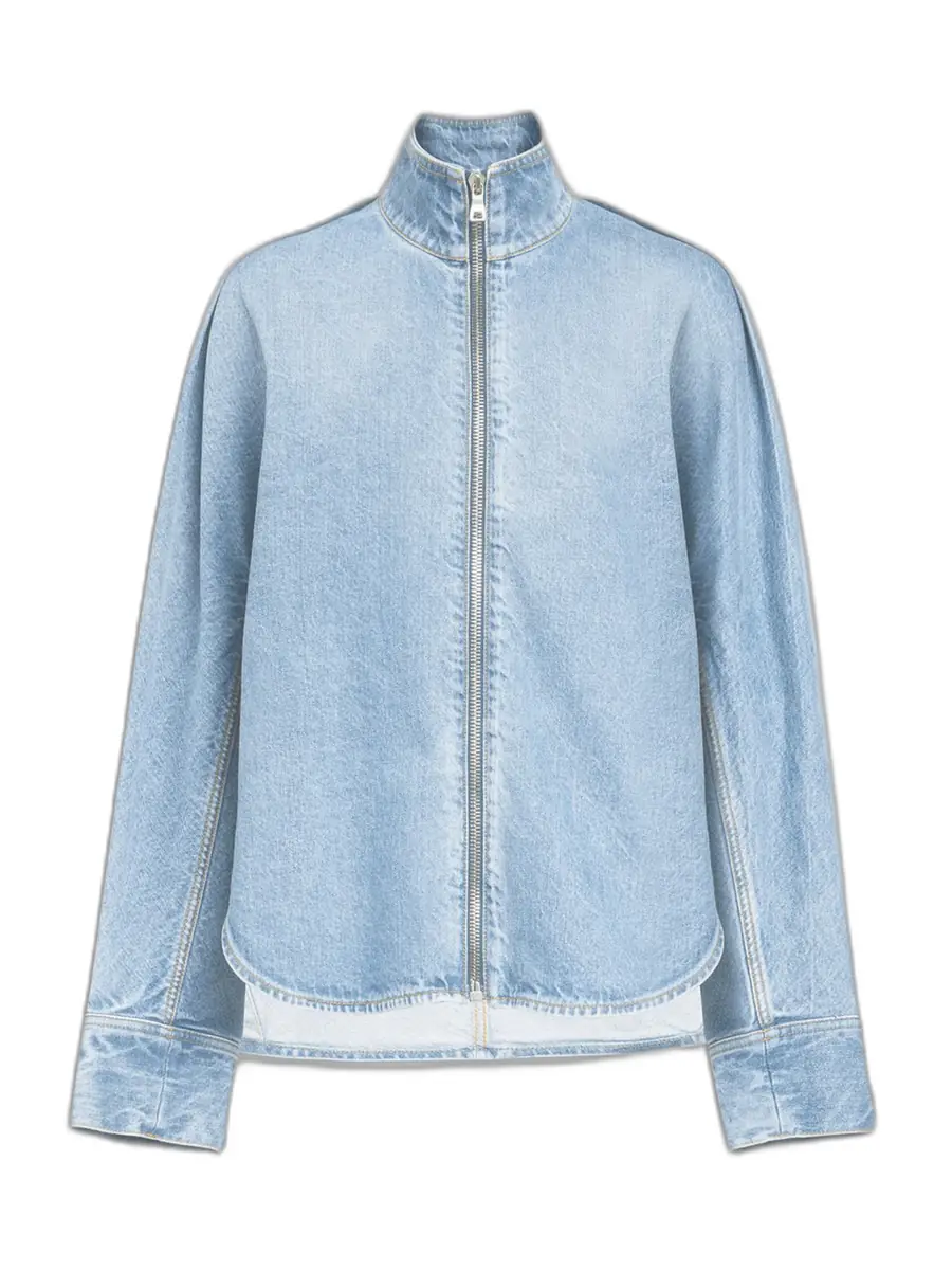 Alaïa Denim Zip-Up Shirt