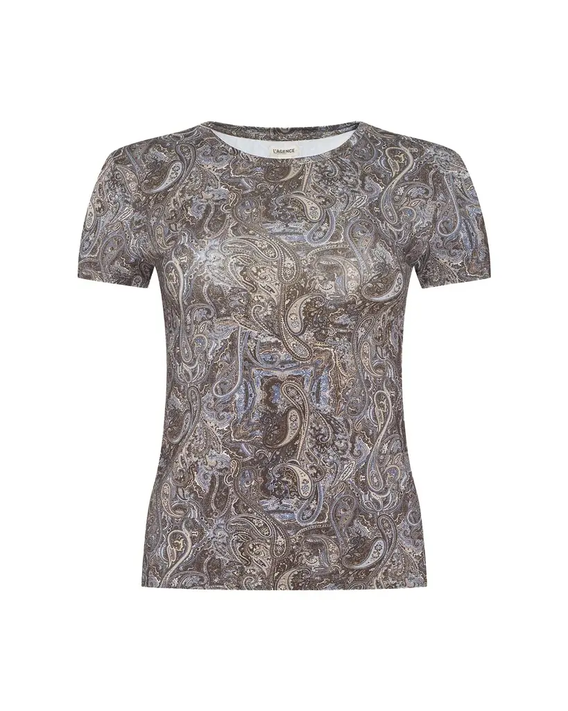 L'Agence Ressi Short-Sleeve Paisley Tee