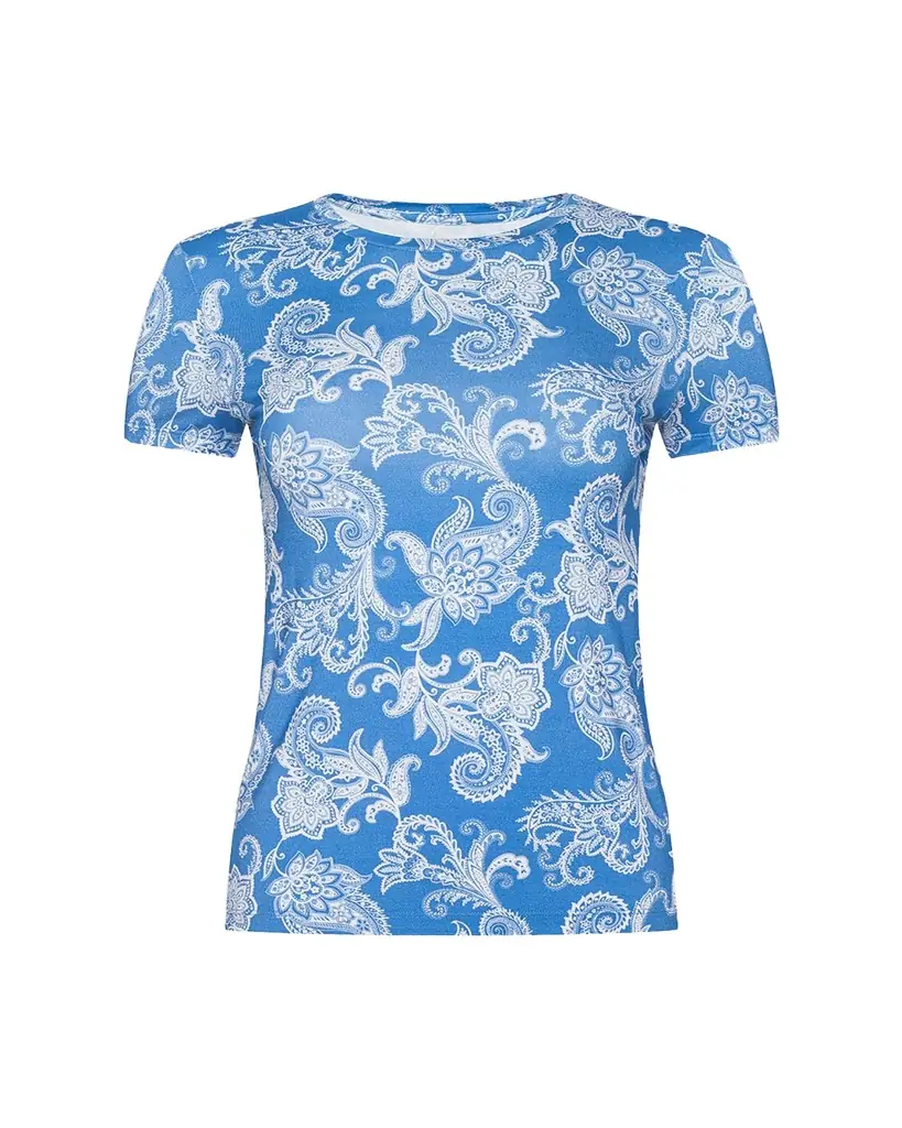 L'Agence Ressi Short-Sleeve Paisley Tee