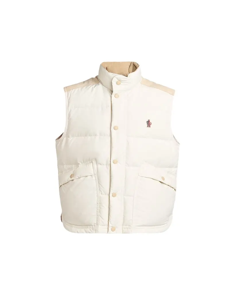 Moncler Grenoble Men's Suede Yoke Padded Vest