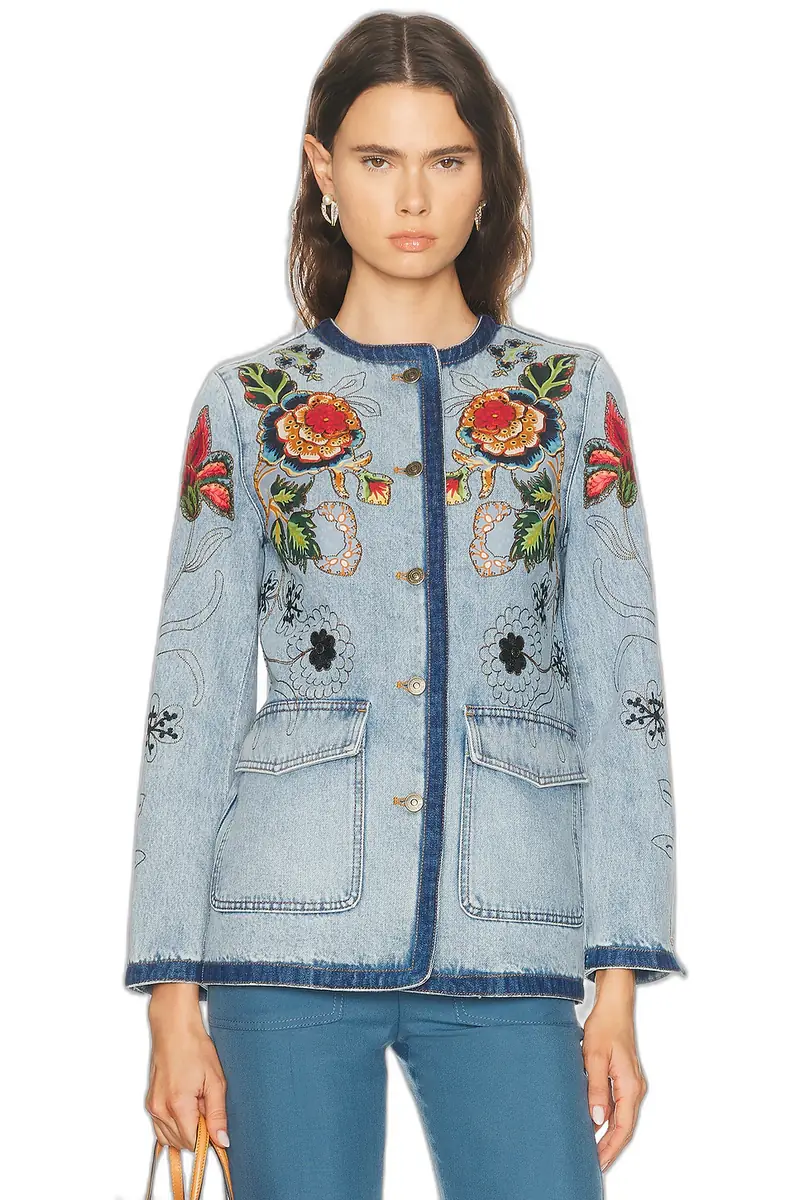 Valentino Embroidered Denim Jacket