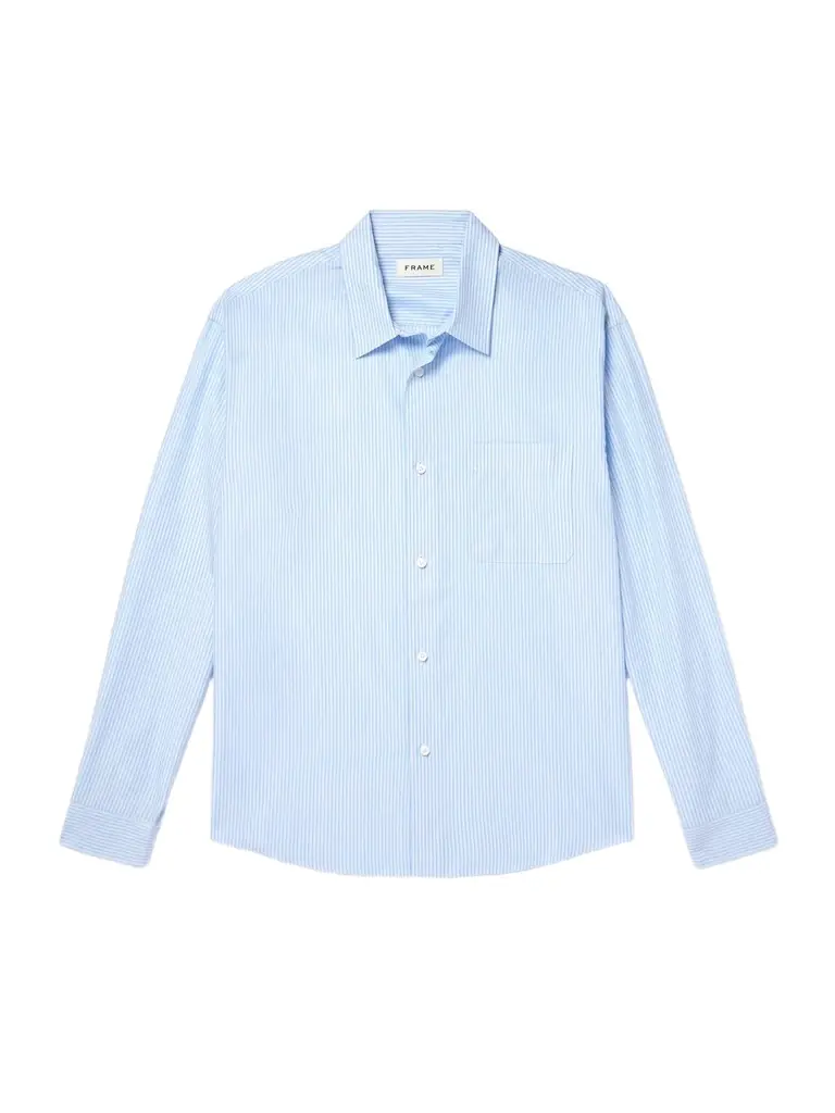 Frame Relaxed Striped Lyocell Shirt - Men