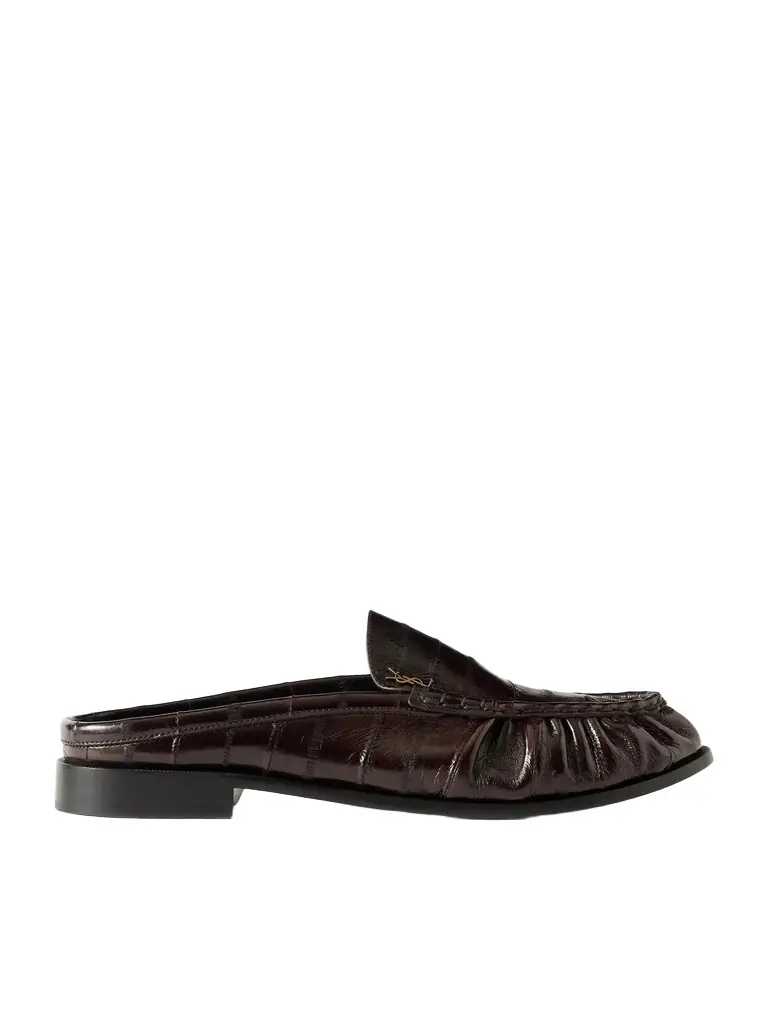 Saint Laurent Le Loafer Logo-Embellished Eel Mules - Men