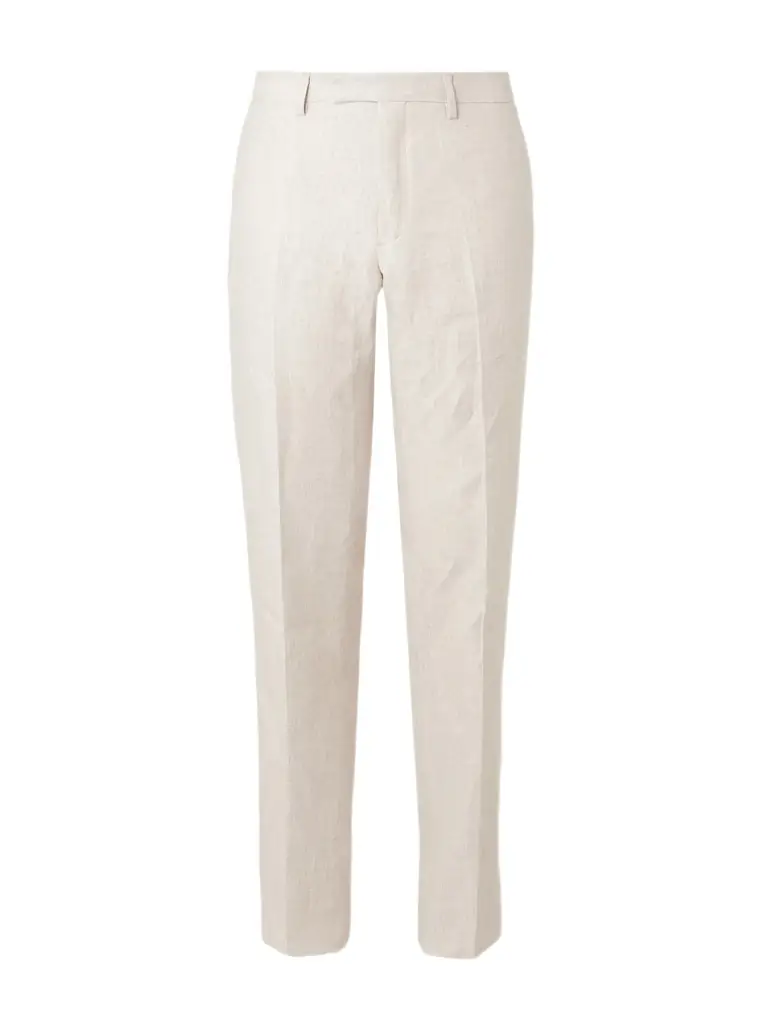 MR P. Straight-Leg Houndstooth Linen Trousers - Men