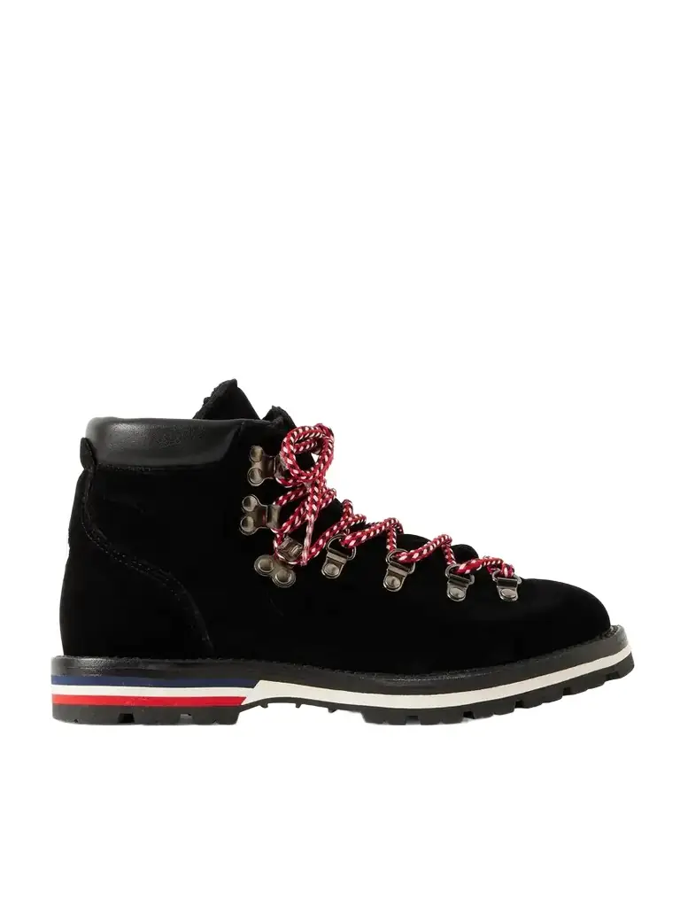 Moncler Blanche Shearling-lined Velvet Ankle Boots