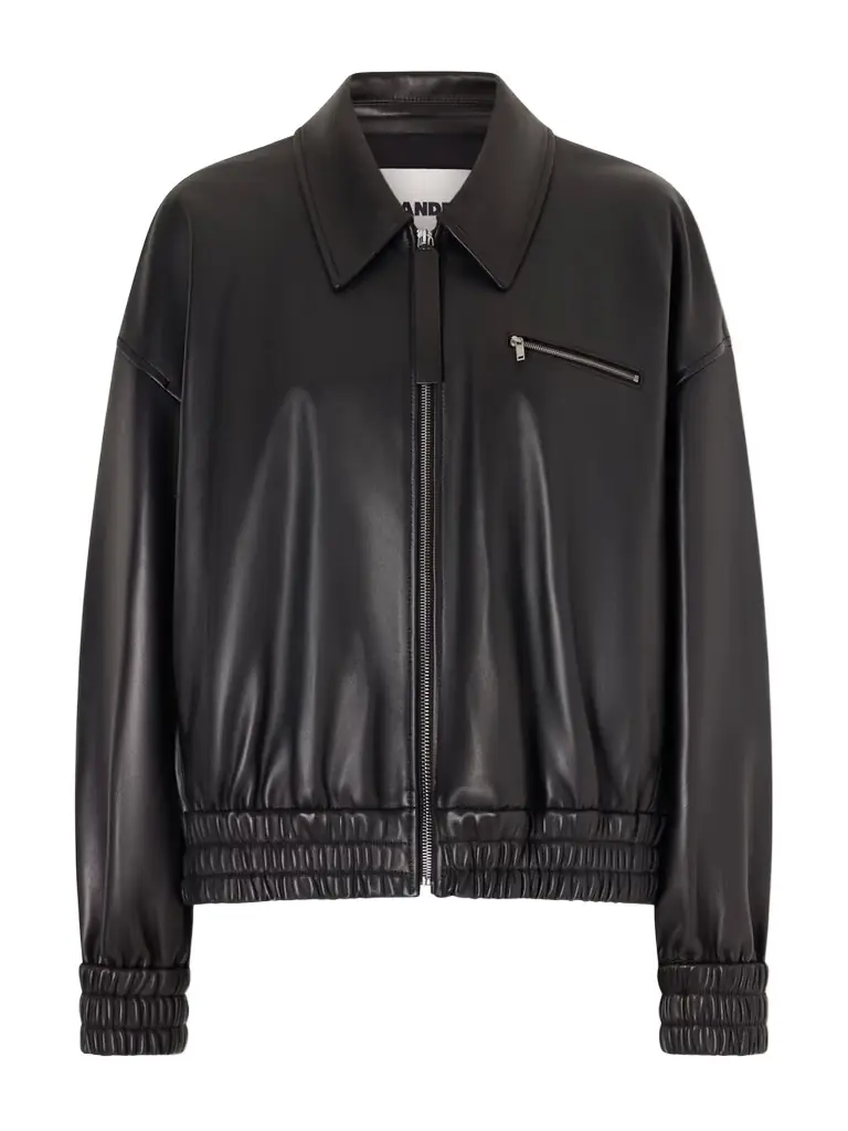 Jil Sander Leather Bomber Jacket