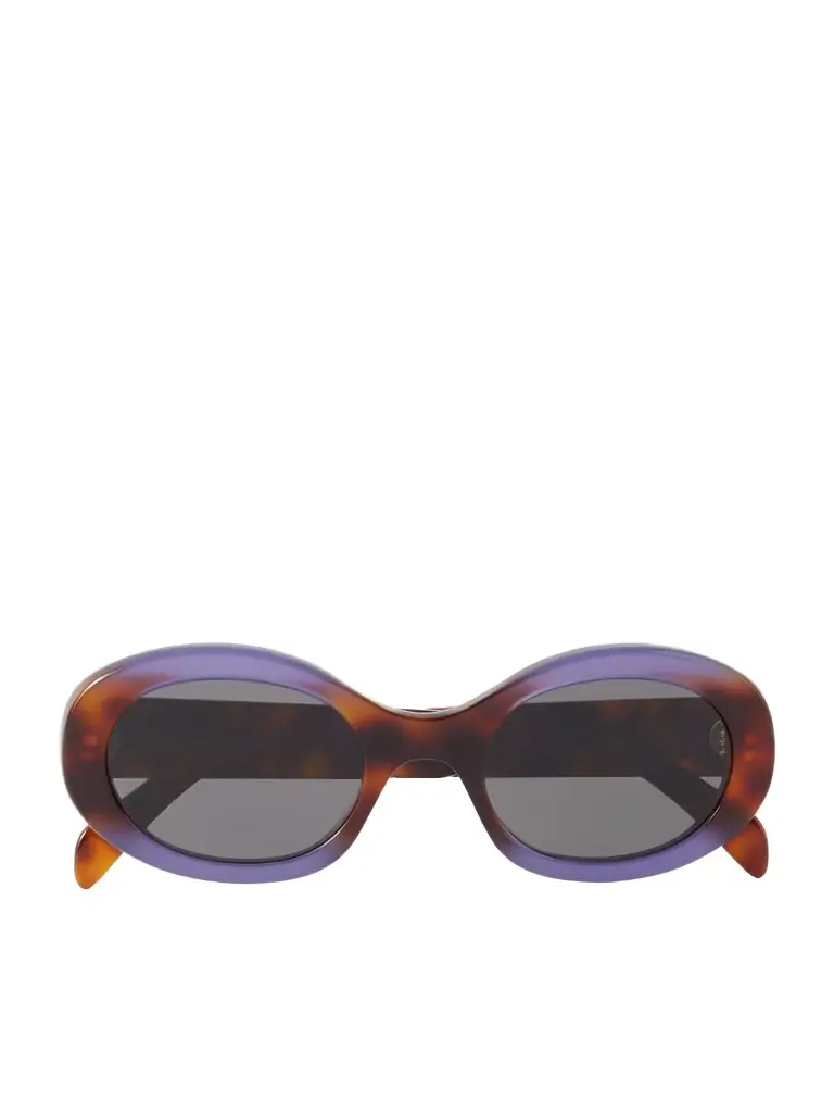 CELINE Eyewear Triomphe Oval-frame Acetate Sunglasses