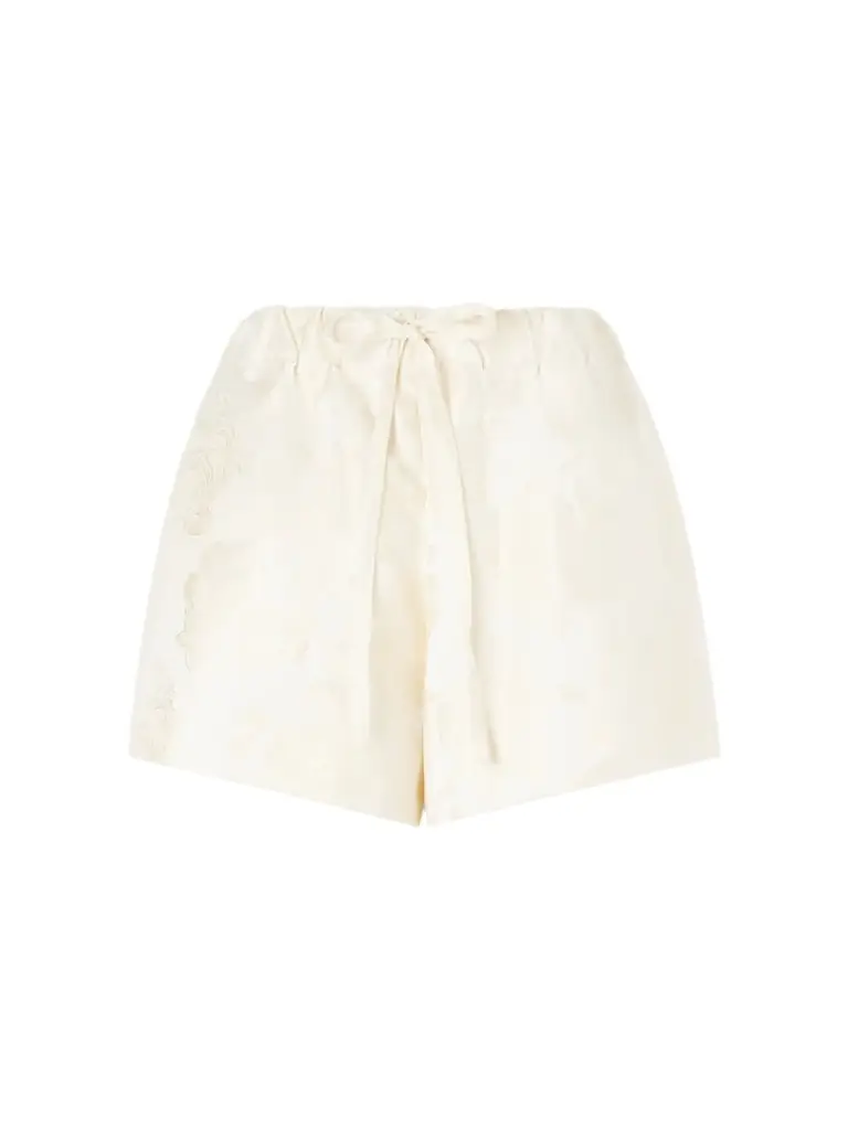Simone Rocha Floral-jacquard Satin Shorts