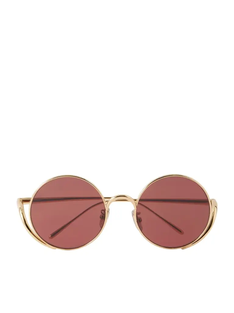 Loewe Round-frame Gold-tone Sunglasses