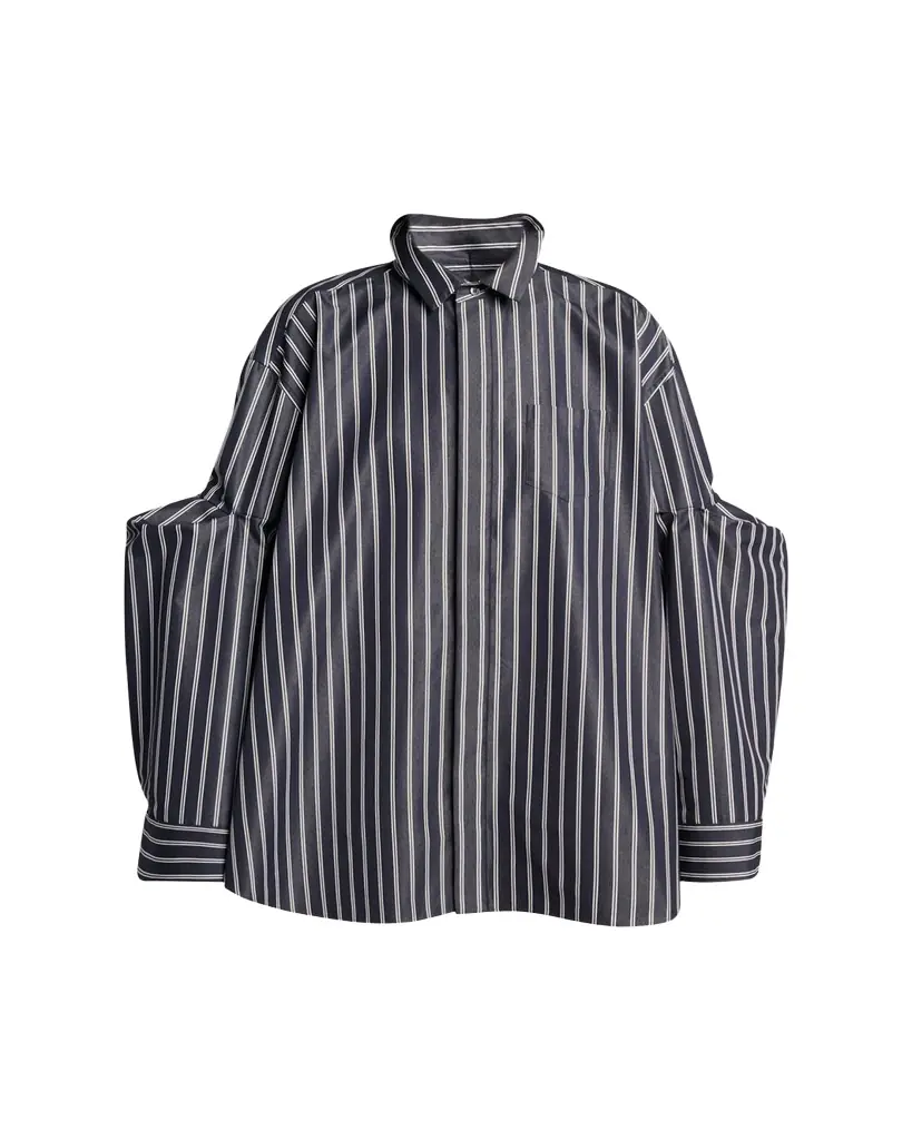 SACAI Striped Poplin Oversized Button-Down Shirt