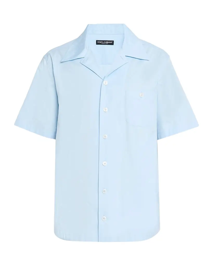 Dolce & Gabbana Men 's Micro-Monogram Cotton Short-Sleeve Shirt