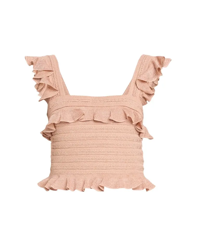 Zimmermann Rebellion Lace Frill Crop Top